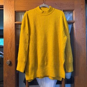 H&M Mustard Yellow Ribbed Turtleneck Sweater